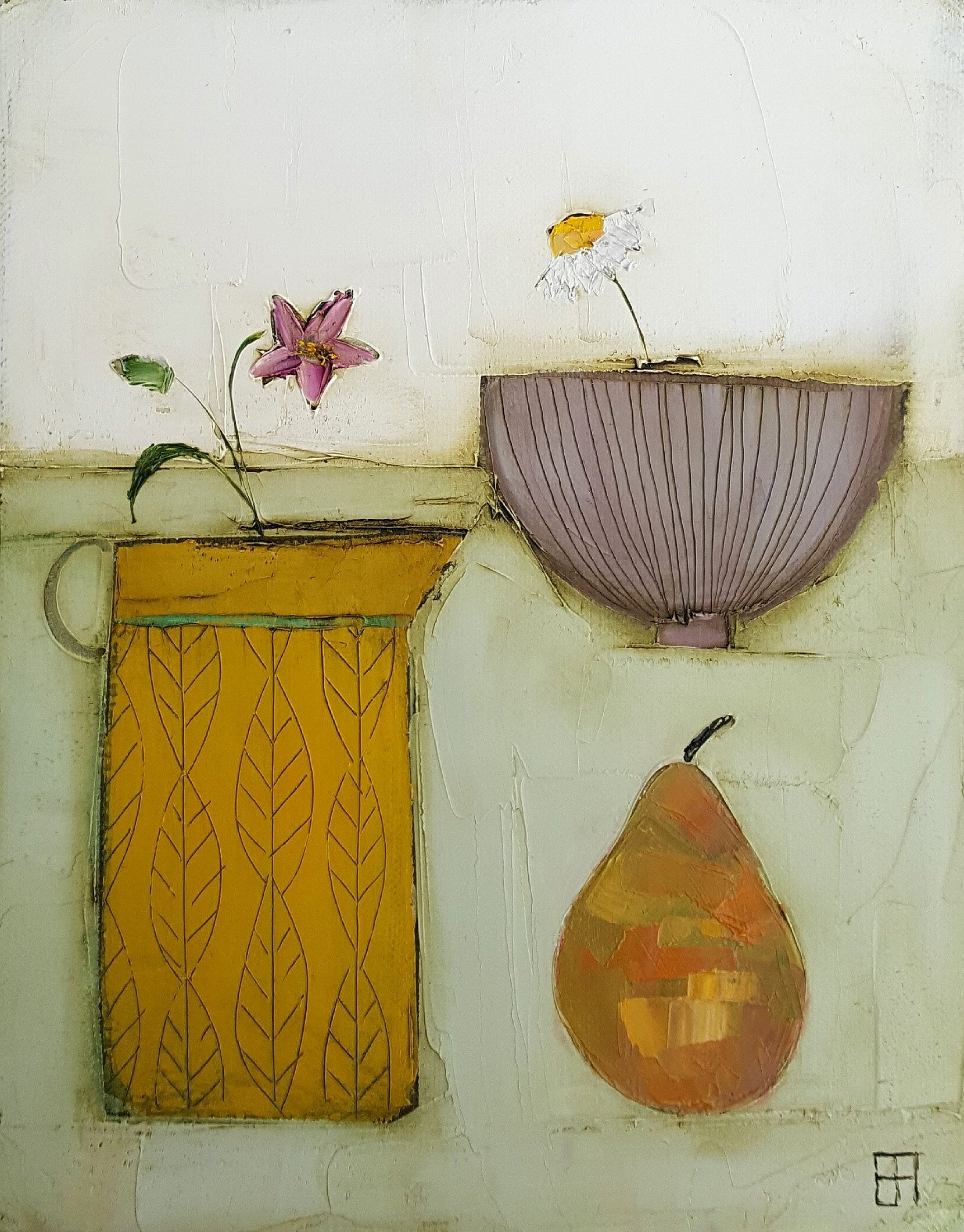 Eithne  Roberts - Mustard jug and pear